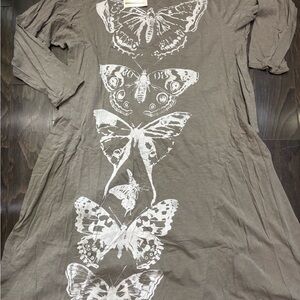 Magnolia Pearl Taupe Dress Cream Butterfly Design Pristine cond,wtags,Nvr worn
